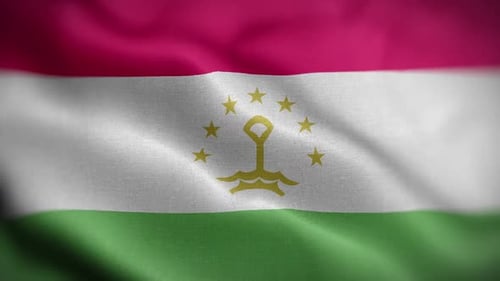 Tajikistan Flag Waving Seamlessly Realistic Animation