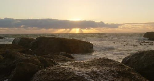 Beach during sunset 4k