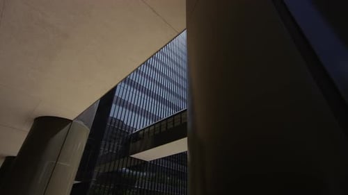 Low angle of skyscrapers in a city