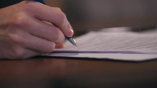 Close Up of Document Signing