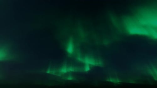 Seamless Loop Green Aurora Borealis Northern Lights Background