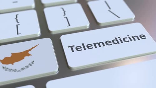 Cyprus Flag Key Pressing Telemedicine on Keyboard