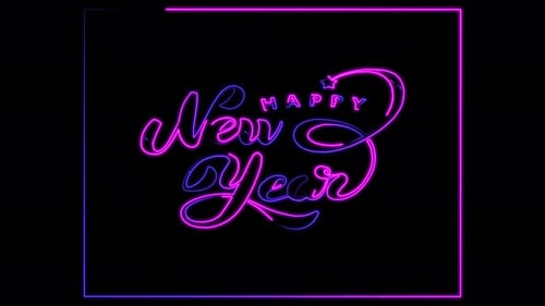 Neon Happy New Year Title Animation
