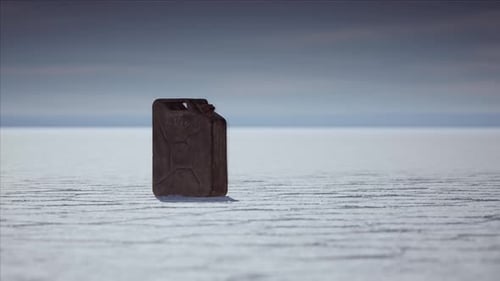 Old Metal Fuel Canister at Salt Flats in Utah
