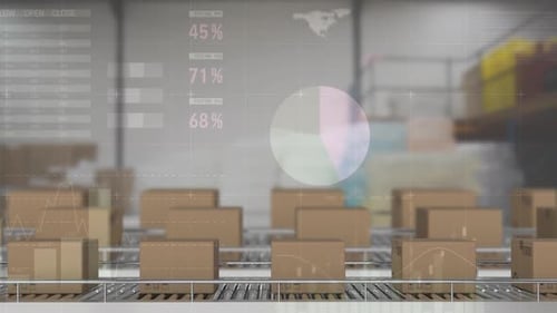 Animated Corporate Data Statistics and Financial Graphs Overlay