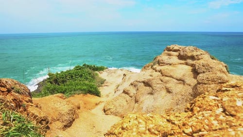 Rocky Shore of A Tropical Island Seascape