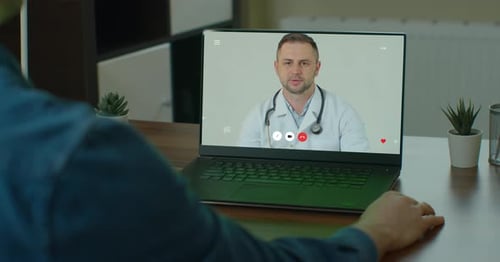 Telehealth Visit with Doctor on Laptop Screen
