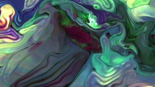 Abstract Fluid Paints Swirling Close-Up