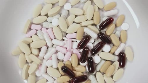 Close Up of colorful pills and capsules