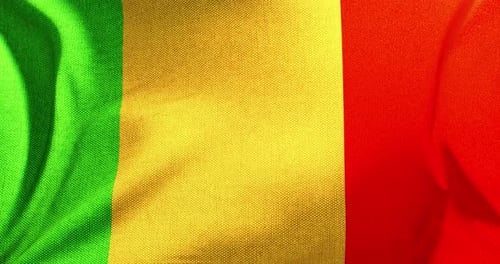 Green Yellow Red Waving Tricolor Flag Seamless Loop