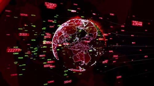 Digital Global Network Earth with Streaming Data