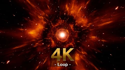Glittering Fire Energy Space 4K Loop