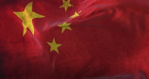 Waving China Flag with Textured Grunge Effect