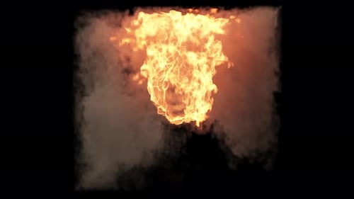 Feuerball gefangen im Würfel