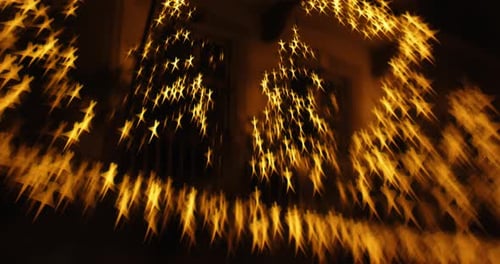 Golden Star Lights in Out of Focus City