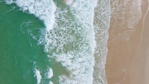 Aerial view of white sand beach