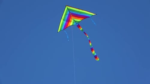 Bunter Drachen im blauen Himmel