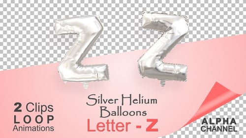 Looping Silver Foil Letter Z Balloon Animation