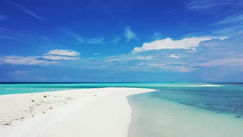 Aerial landscape of beautiful coastline beach holiday by aqua blue ocean with white sand background
