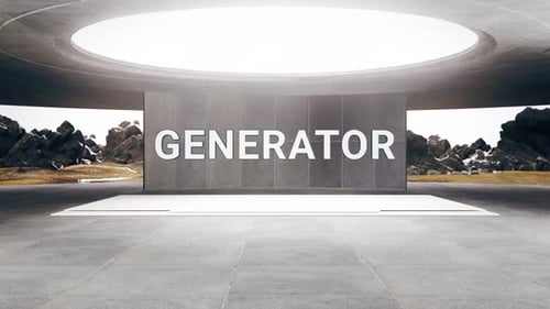 Futuristic Text Reveal in a Modern Concrete Studio