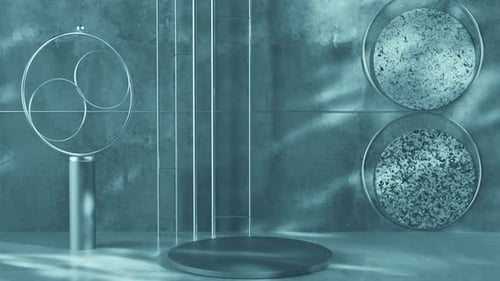 Minimalist Geometric Abstract Product Display Scene