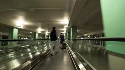 Hyperlapse of Escalator Ride and Getting To the Airport Hall