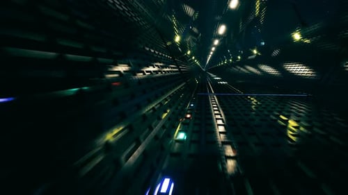 Abstract Backgroundfluorescent Ultraviolet Light Glowing Neon Lines Tunnel