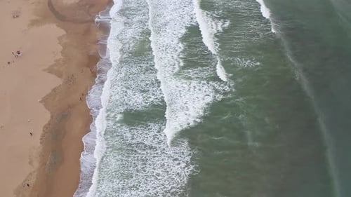Aerial View of the Sea and Sandy Beach in the Summer Season After a Storm