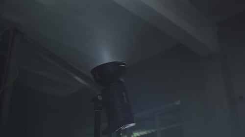 Studio Light in Dark Industrial Space
