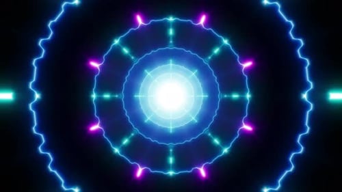 Retro Neon Light Tunnel 4K Loop 02