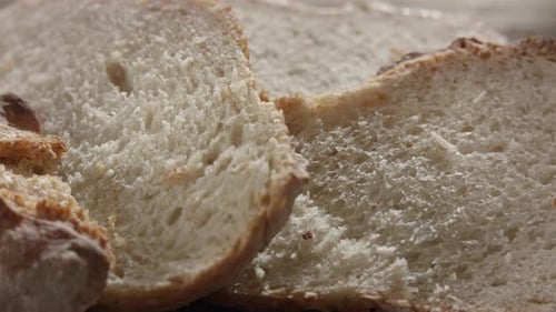 Artisan Bread Close Up on Wooden Surface