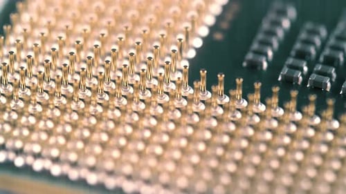 Closeup of Computer CPU Microchip Technology