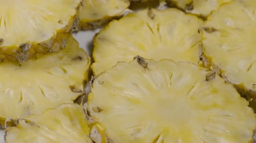 Macro Shot of Fresh Pineapple Slices
