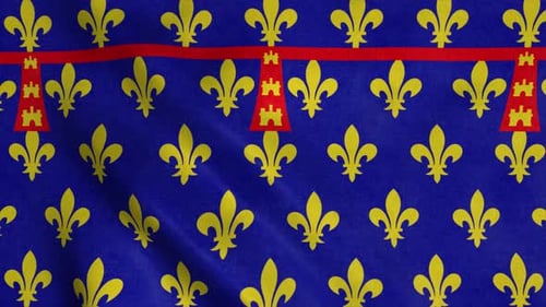 French Royal Fleur-de-Lis Flag Waving Animation
