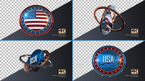 Karte der Vereinigten Staaten von Amerika mit Flagge 4K