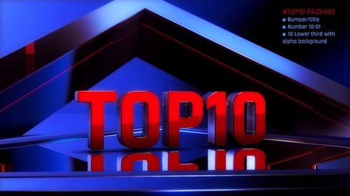 3D Animated Top Ten Countdown Lower Thirds