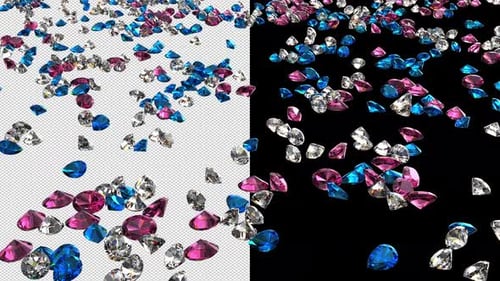 Sparkling Diamond Gemstones Falling Celebration Background