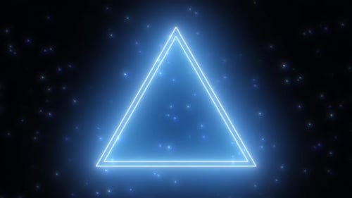 Simple Flickering Neon Laser Electric Triangle Shape Glowing Overlay