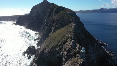 Aerial View of Cape of Good Hope with Small Lighthouse