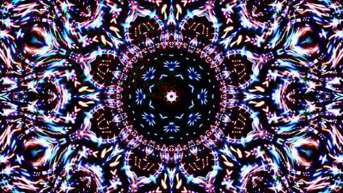 Bright Abstract Symmetrical Light Kaleidoscope Animation