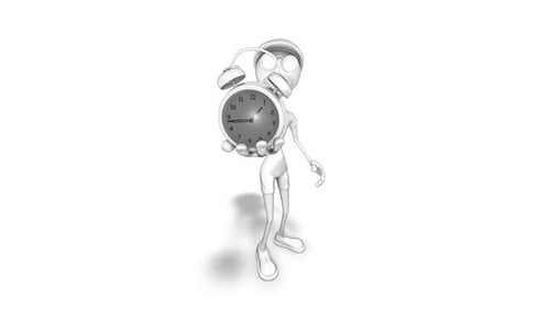 3D Man Cartoon Show Uhr 3D Looped auf Weiß