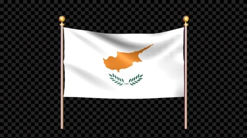 Waving Flag of Cyprus Animation with Alpha Channel