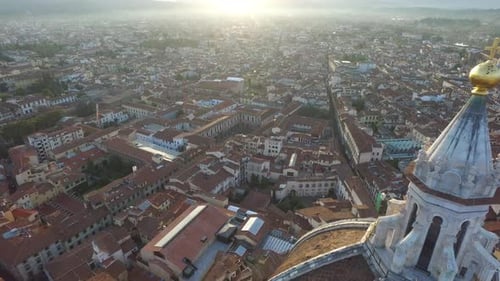 Aerial view of a cathedral dome, Florence