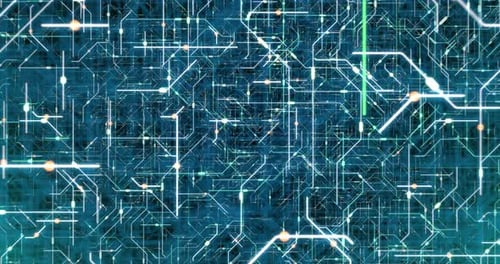 4K seamless loop of printed circuit board (PCB) in motion.