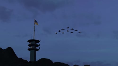 Ukraine Border and Invading Russian Warplanes