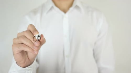 Hand Writes the Word Collaboration on Clear Surface