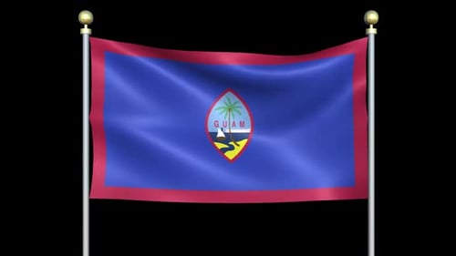 Guam Flag Waving Animation with Alpha Channel