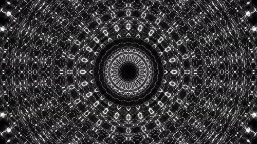 wavy point, circle shape, black and white color, on black background