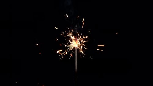 Close Up Of a Sparkler Burning Brightly