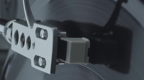 Record Player Close Up Spinning Vinyl